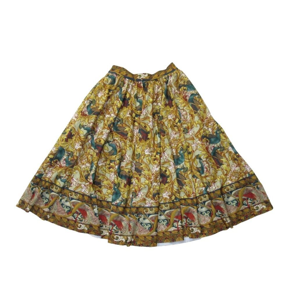 NWT BlackMilk Peacock Garden Pocket Midi A-line Flare Knee Length Skirt XXS 2XS